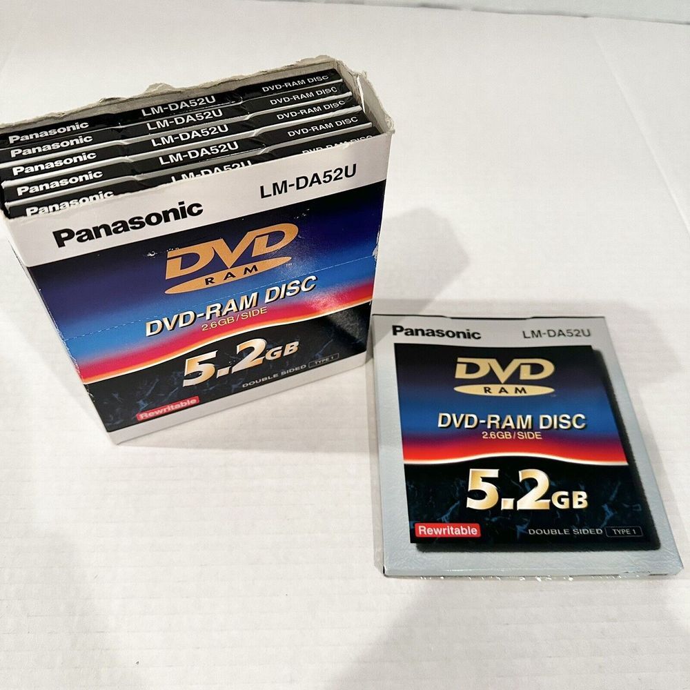 NEW SEALED 6 PANASONIC DVD-RAM DATA DISC‎ 5.2GB DOUBLE-SIDED REWRITABLE LM-DA52U